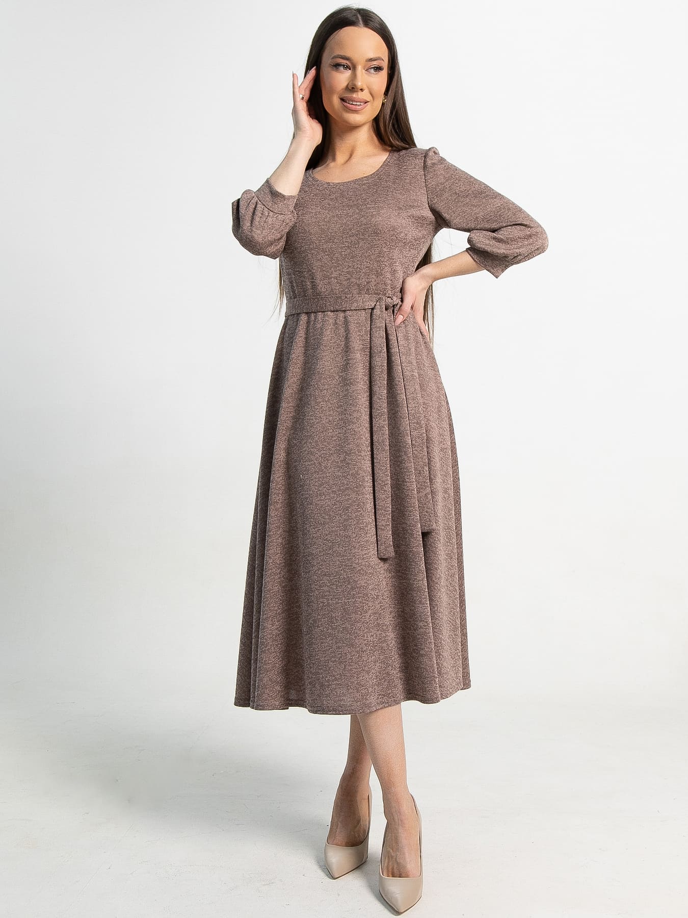 Платье трикотажное Ирина НЬЮ (кофе) П15220-9М