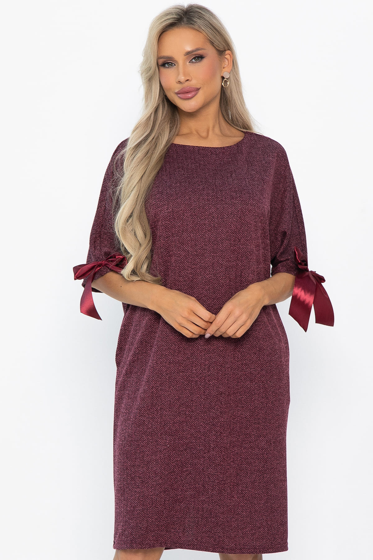 Платье трикотажное Кайла (бордовое) П14782-10М