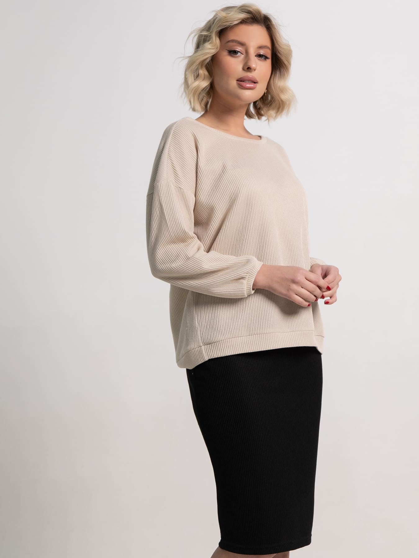 Костюм с юбкой Совершенство форм (бежево-черный) К15293-10М