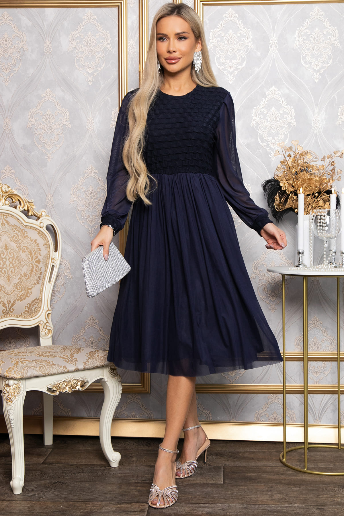 Платье Игра теней (синее) П14860-3М