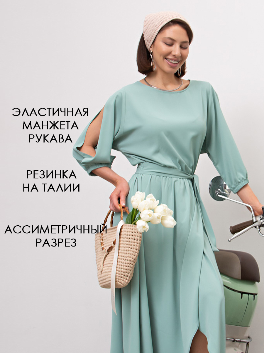Платье Танго вдвоем (оливка) П15200-1М