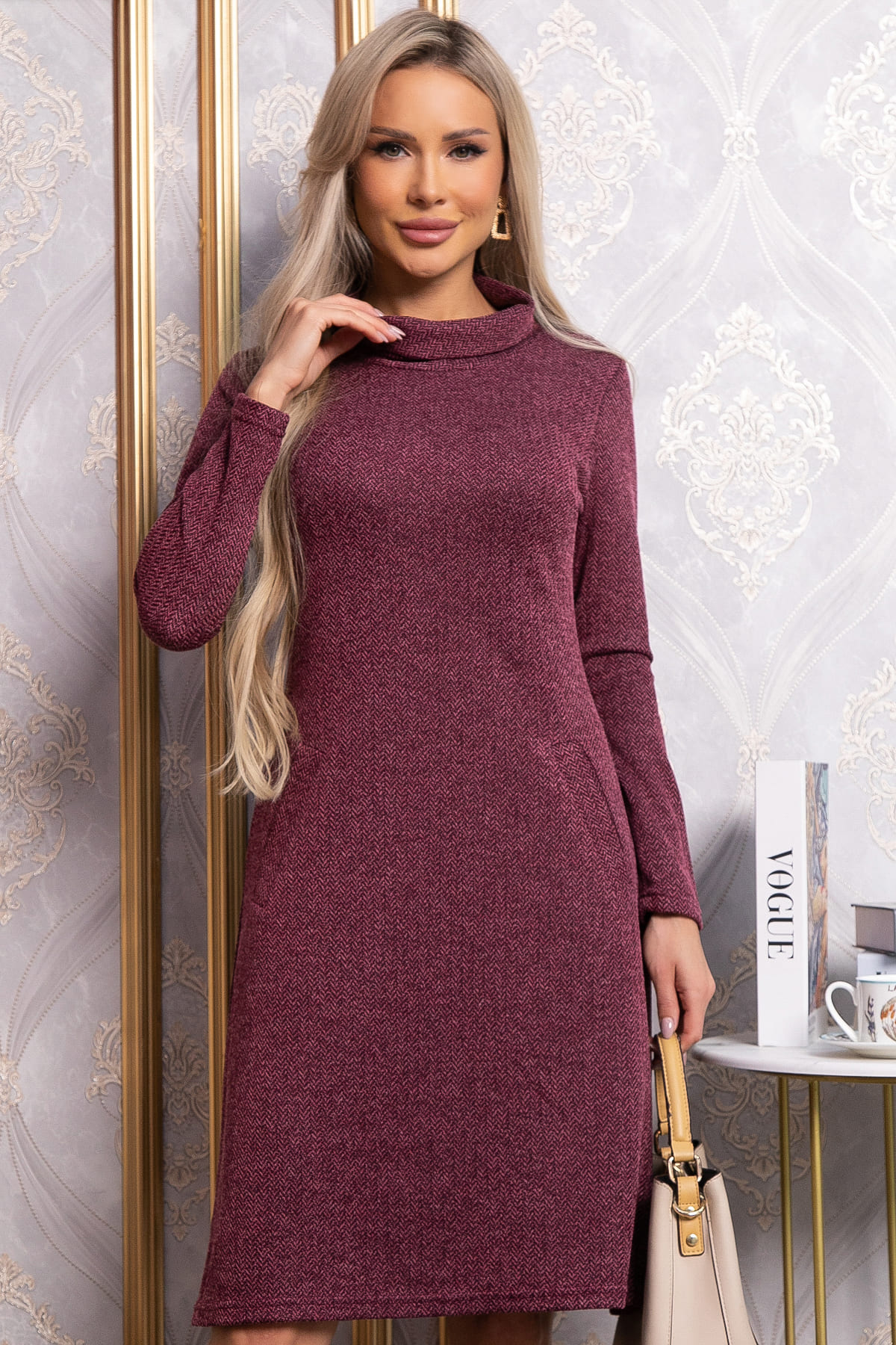 Платье Мариса (бордовое) П14837-10М